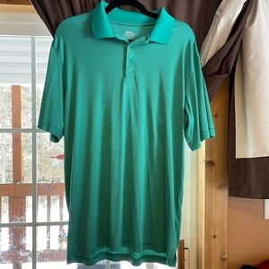 Men’s Slazenger teal stripes polo shirt size L